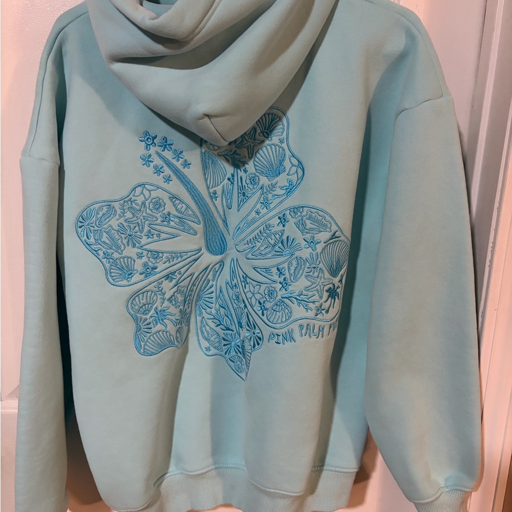 Pink Palm Puff Hoodie
